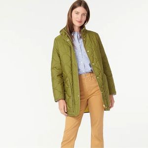 J. Crew General Surplus Green Quilted Cocoon Puffer PrimaLoft® Coat XS NWT